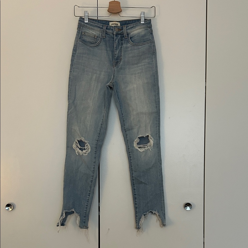 NWOT Lagence High Line High Rise Light Blue Distressed Ankle Jeans